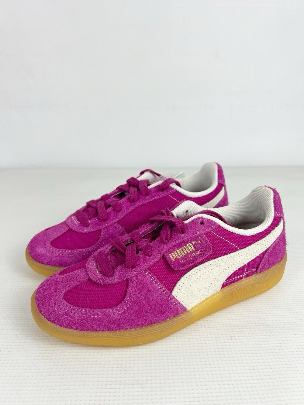 Puma Women's Palermo Vintage Size 6 Sportswear Sneakers Magenta Gleam Ivory New